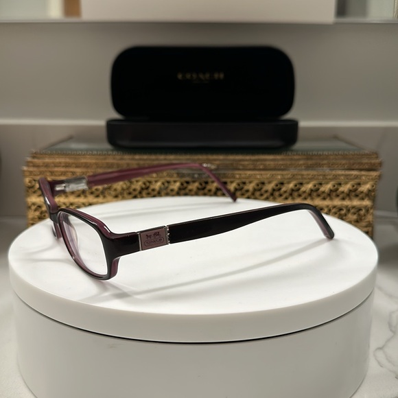 Coach - Rx - Pinkish-Purple Eyeglass Frames EUC, w Coach Black Leather Hard-Case - Picture 9 of 17